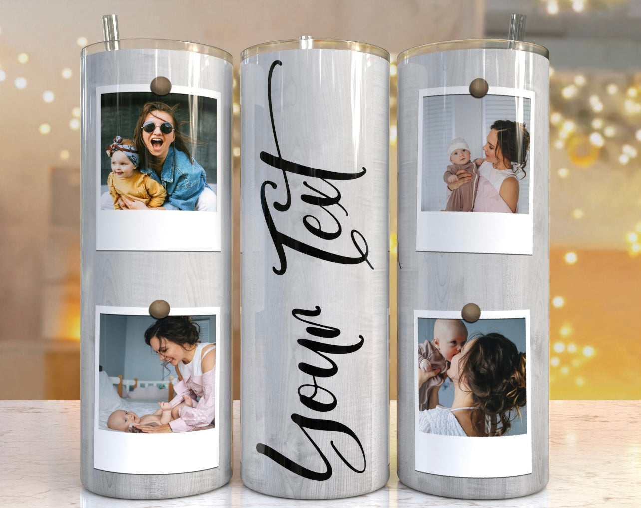 Grey photo tumbler