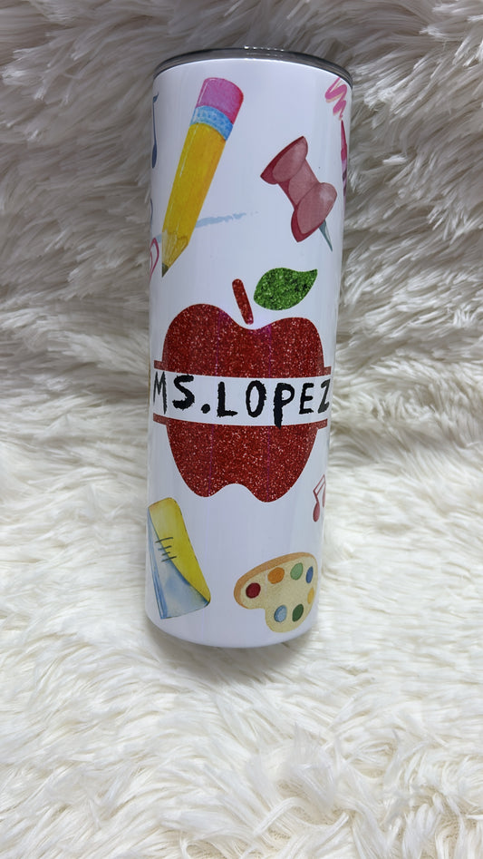 Teacher apple tumbler