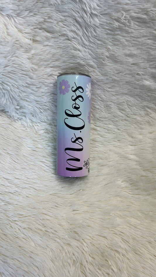 Flower teacher tumbler